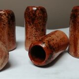Set of 5 vases, stoneware pots signed sirkka 78