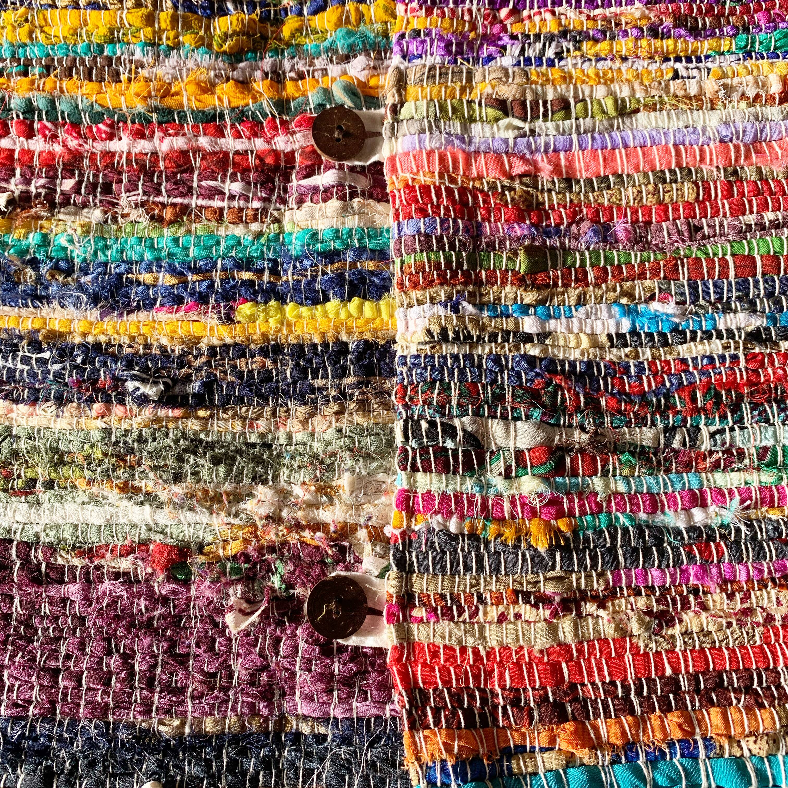Lot de deux housses de coussin multicolore