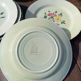 8 dessert plates with flower decoration, Anjou model from Niderviller