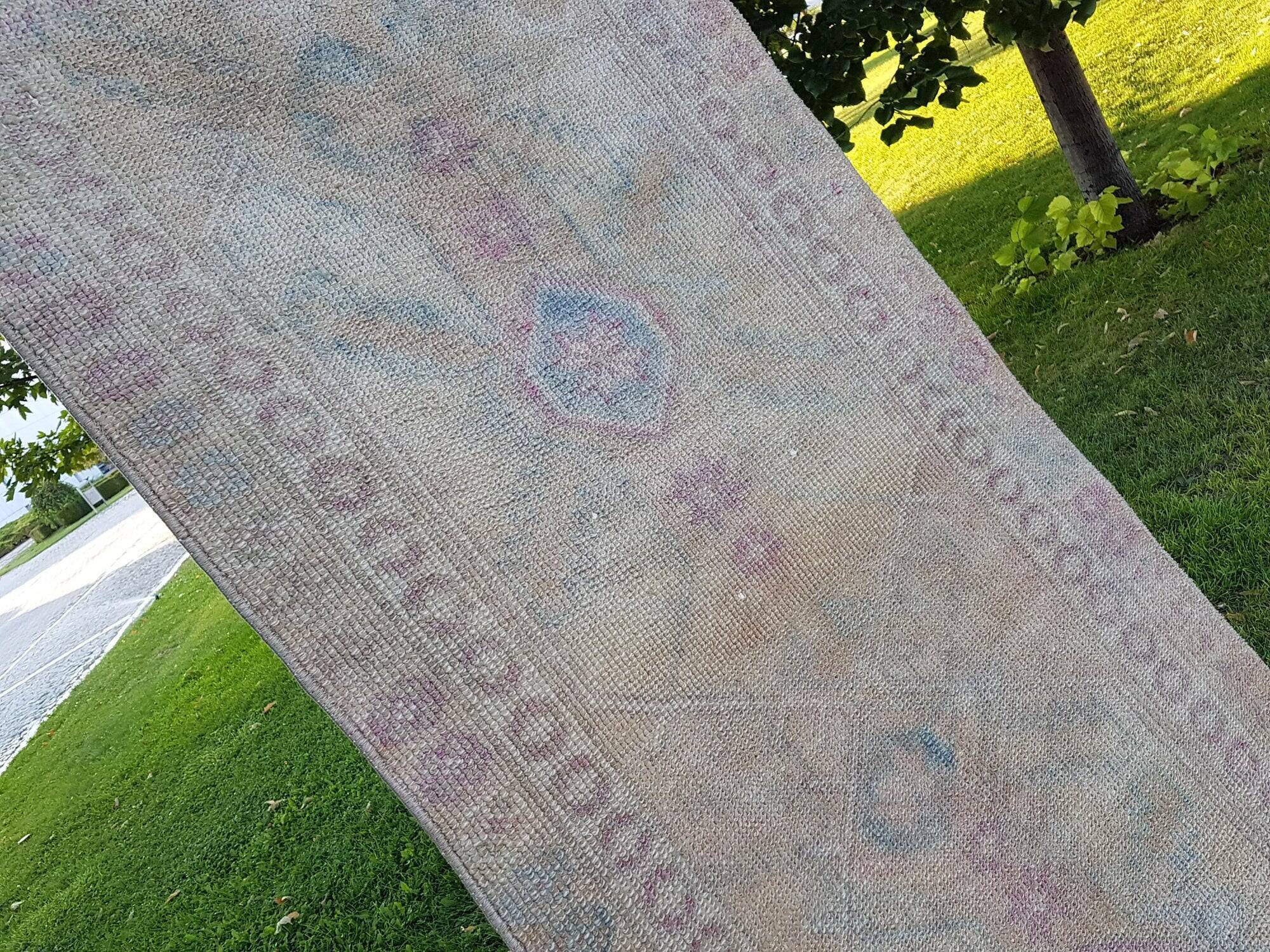 Vintage Turkish hallway rug 87x370 cm