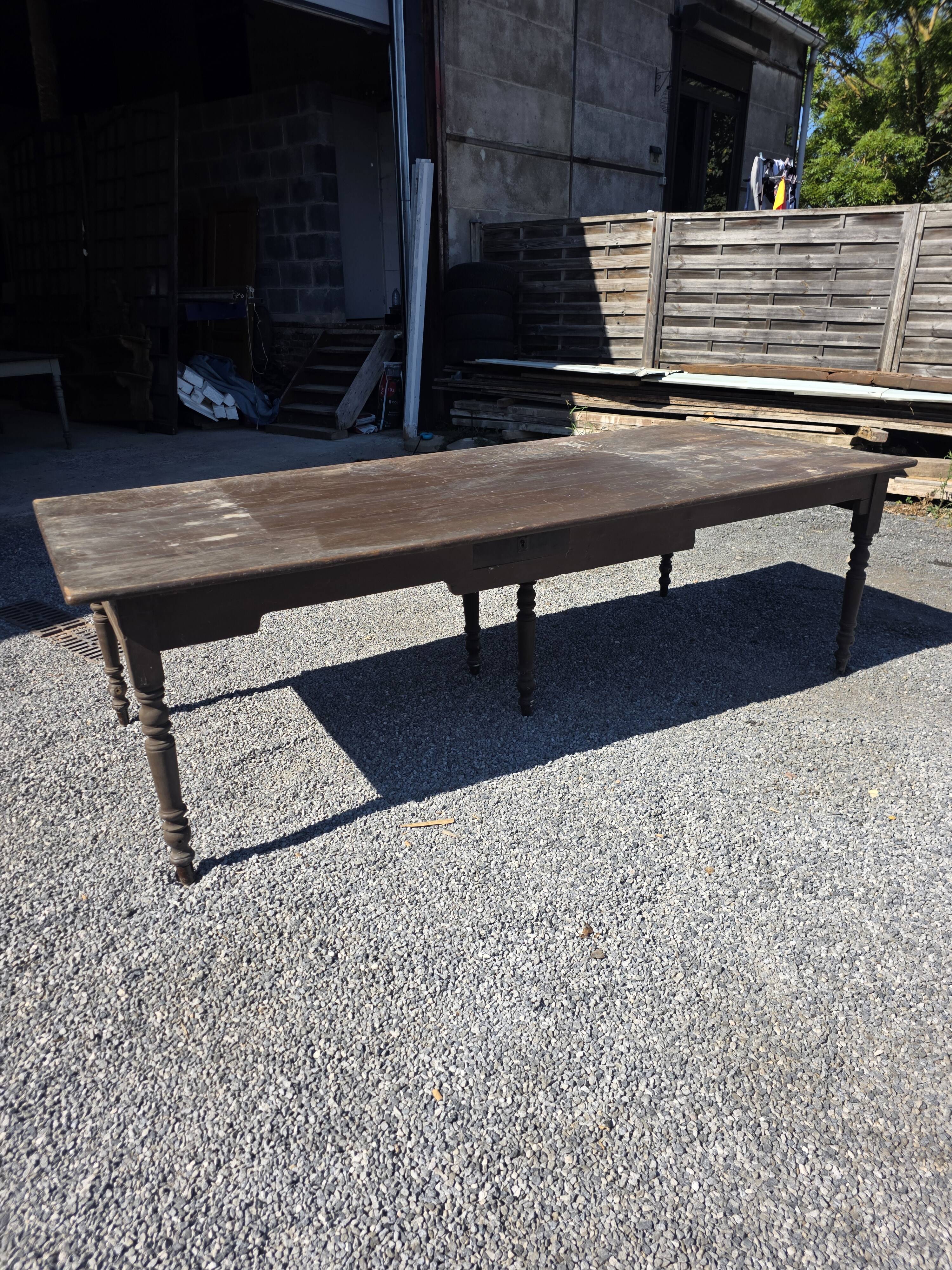 Table de ferme ancienne XXL , 268 × 110cm
