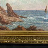 French School of the 20th century, Mediterranean Sea, oil on canvas