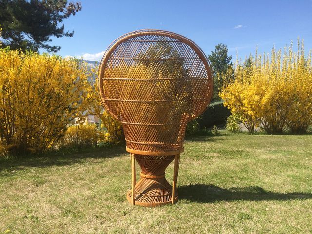 Emmanuelle wicker and rattan chair for adults 1970s