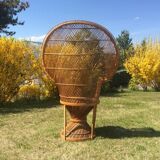 Emmanuelle wicker and rattan chair for adults 1970s