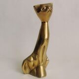 Trio of cats in gilded brass