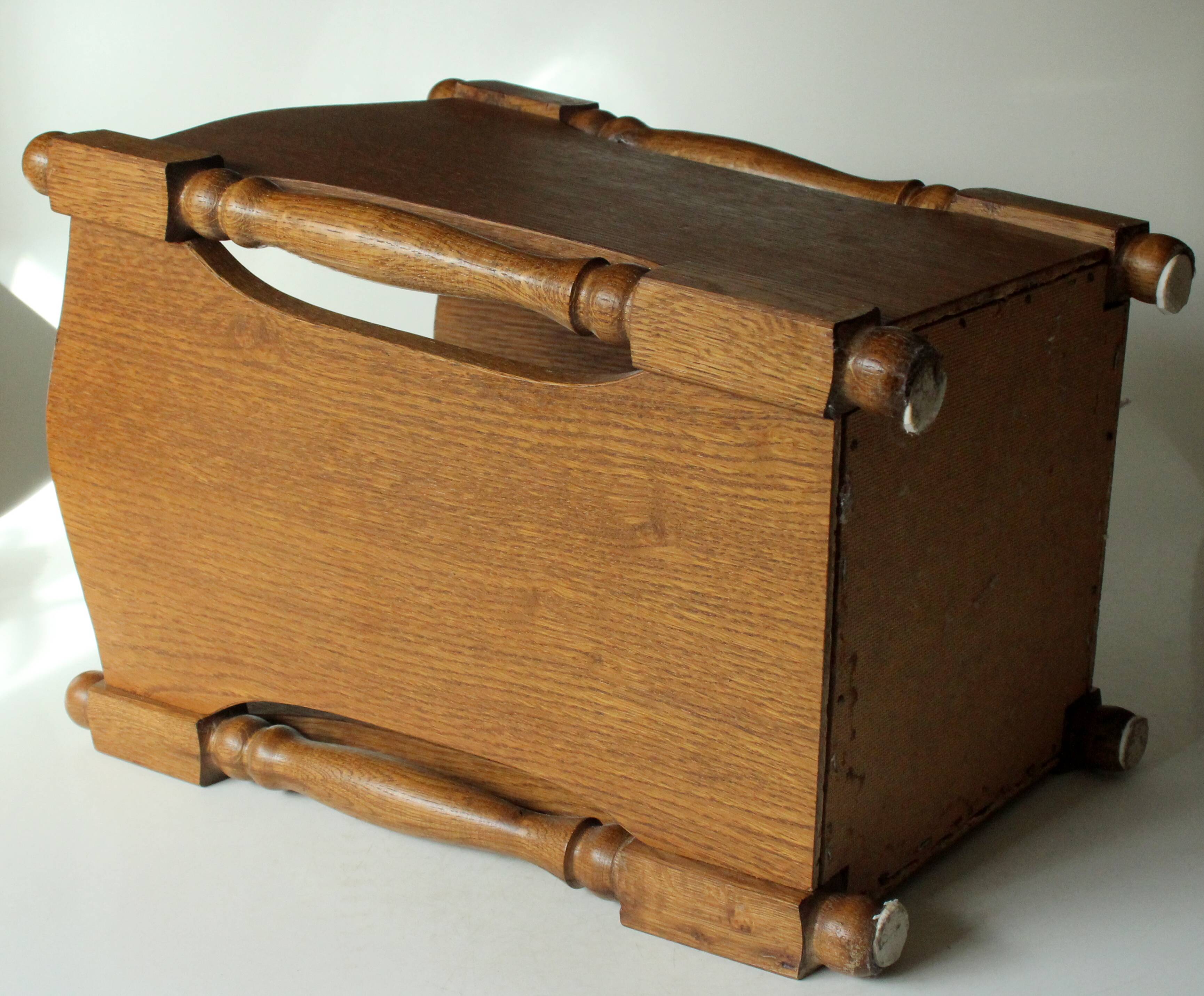 1960s Vintage - elegant wooden (oak) umbrella stand with plastic insert