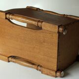 1960s Vintage - elegant wooden (oak) umbrella stand with plastic insert