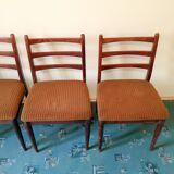 Set 4pcs vintage dining chair jitona mid century 70s wood czechoslovakia