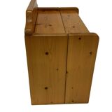 Vintage set of 2 pinewood bedside tables 70's minimalist design