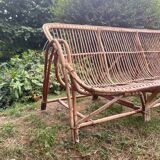 3-seater rattan bench from the 70s