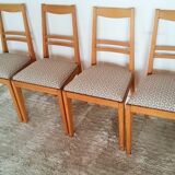 Suite de 4 chaises chêne années 50