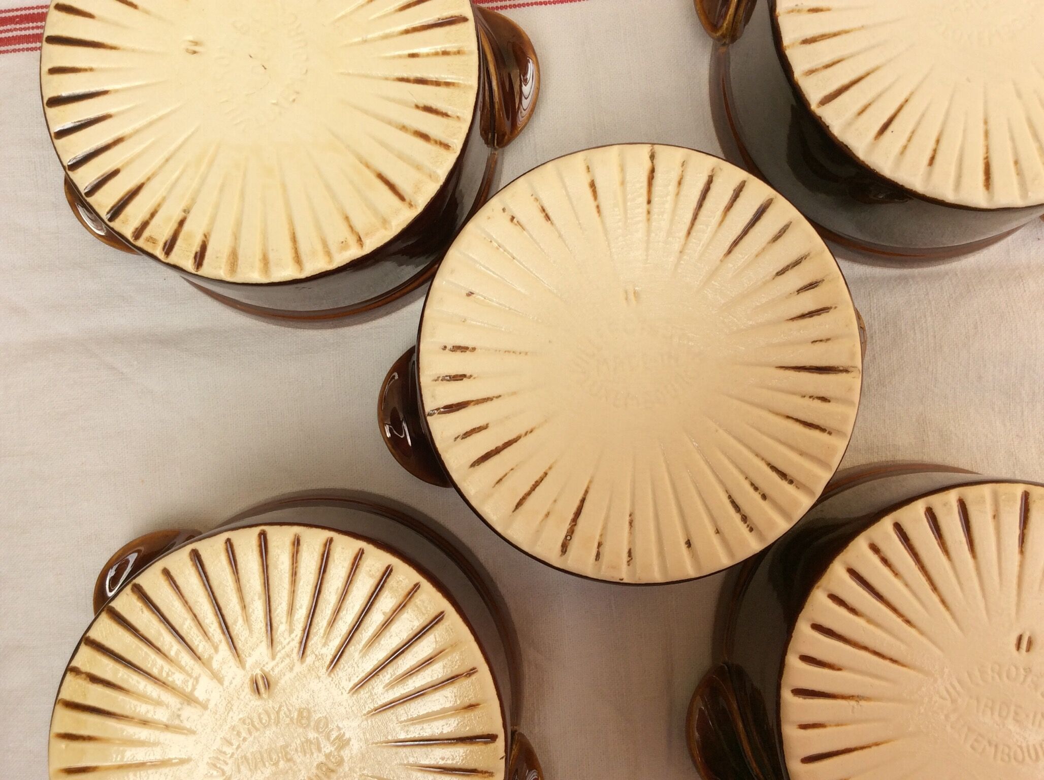 Set of 5 glazed ceramic pots villeroy & boch - vintage