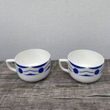 Duo de grandes tasses anciennes digoin
