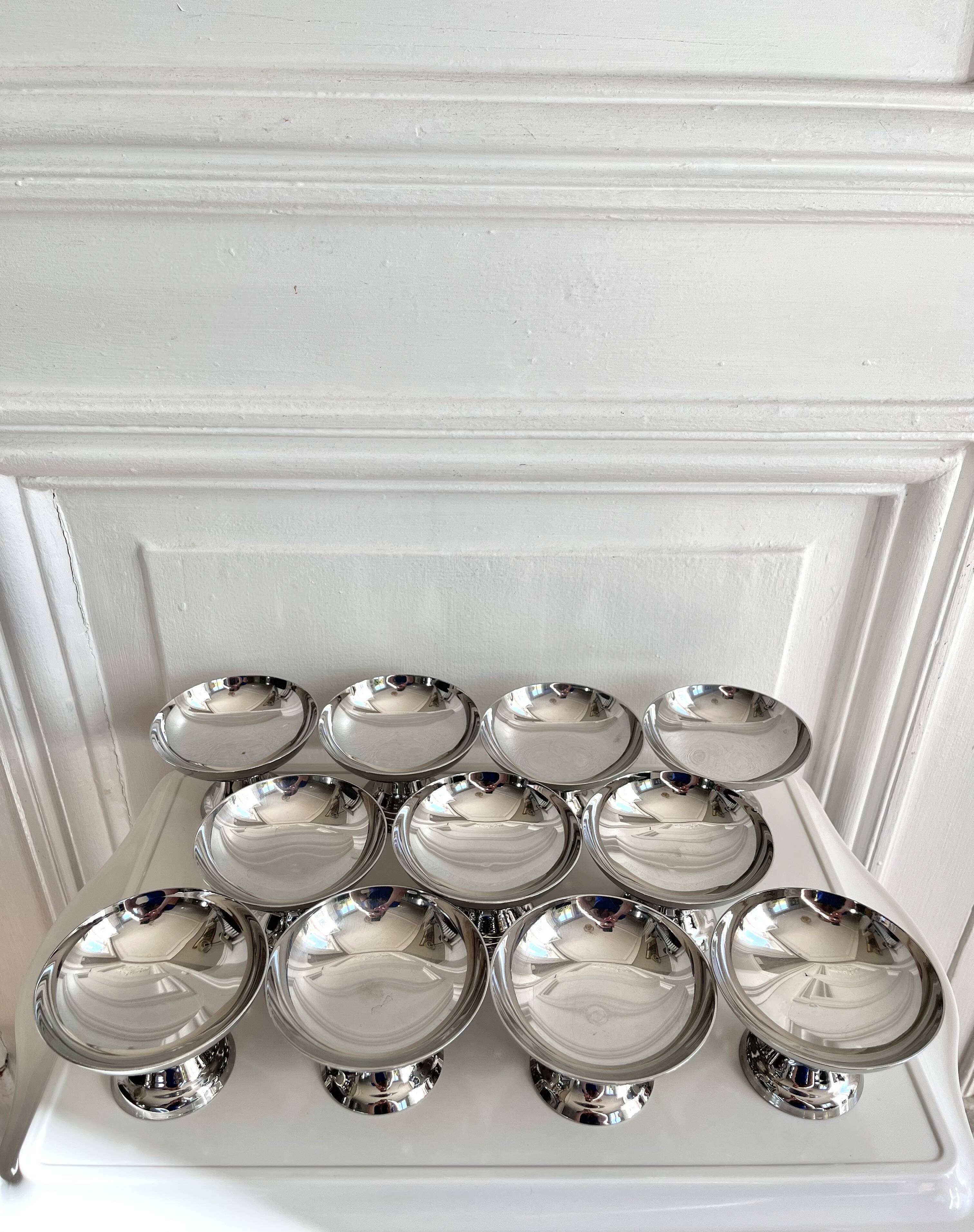 10 vintage stainless steel cups