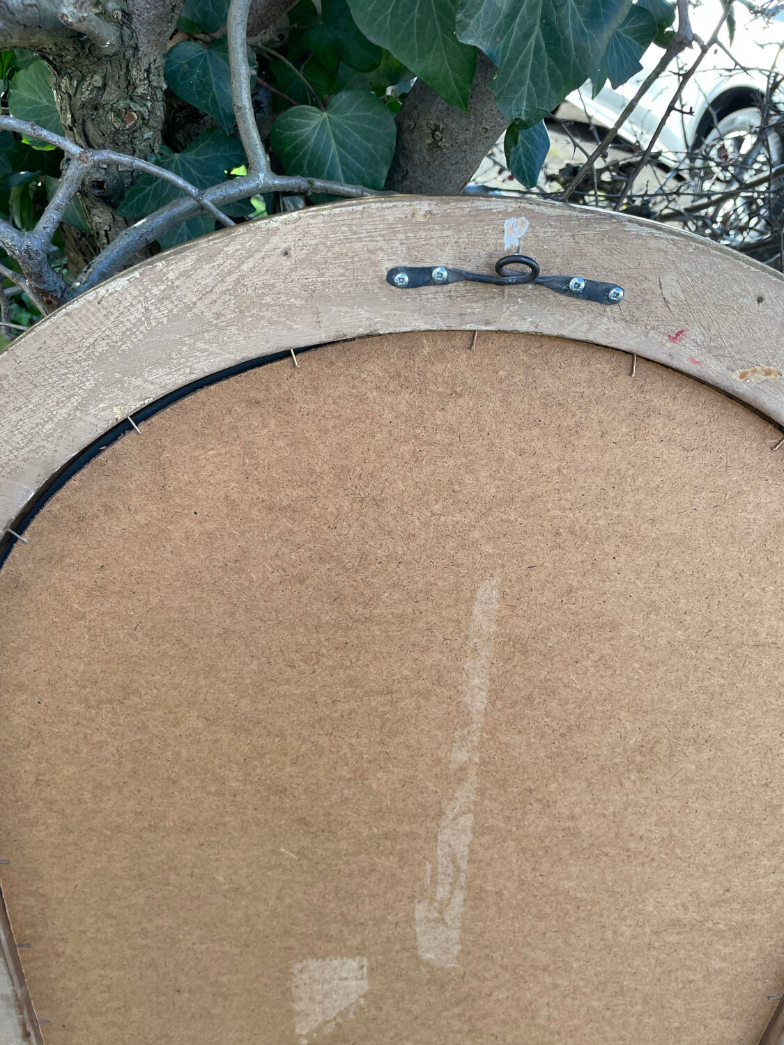 Beveled mirror plaster decoration knots and leaves