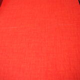 TABLE with two Italian EXTENSIONS and its 6 vintage CHAIRS of the 1970s in red color