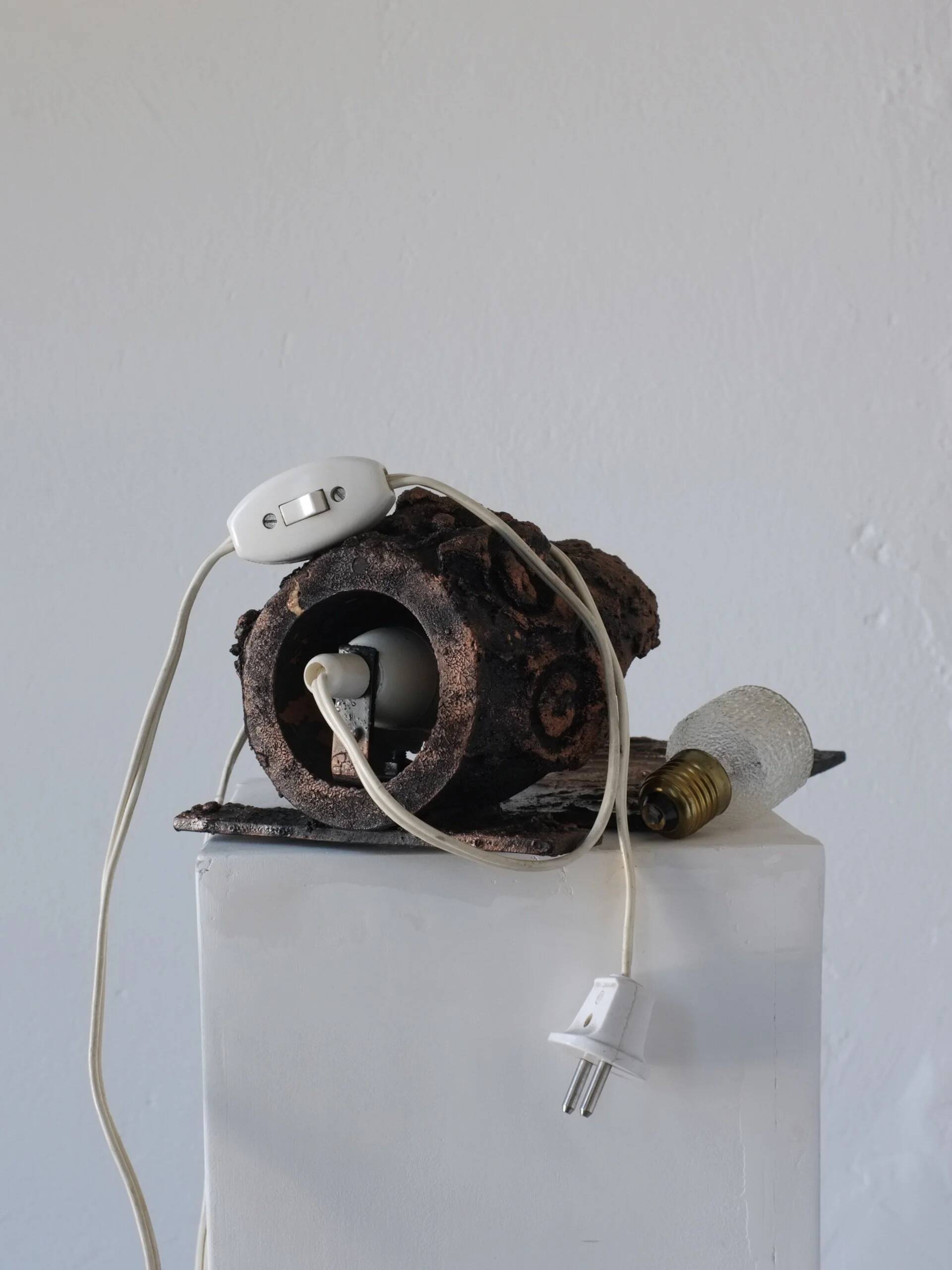 Brutalist ceramic wall sconce by Jouko Kytömaa | Finland | 1970s