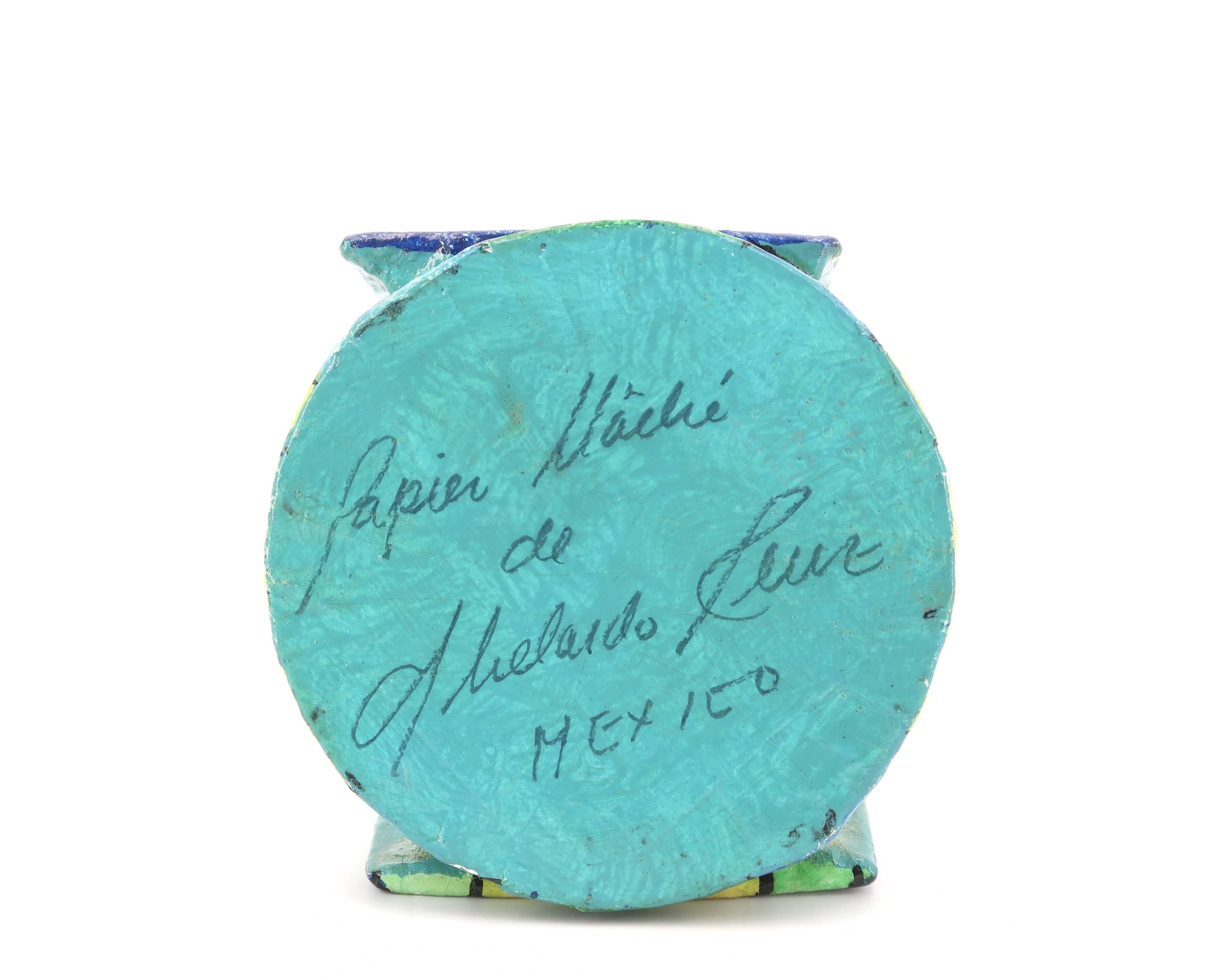 Mexican papier-mâché candle holder by Abelardo Ruiz, 1970s