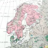 Old map of Europe 43x43cm from 1950