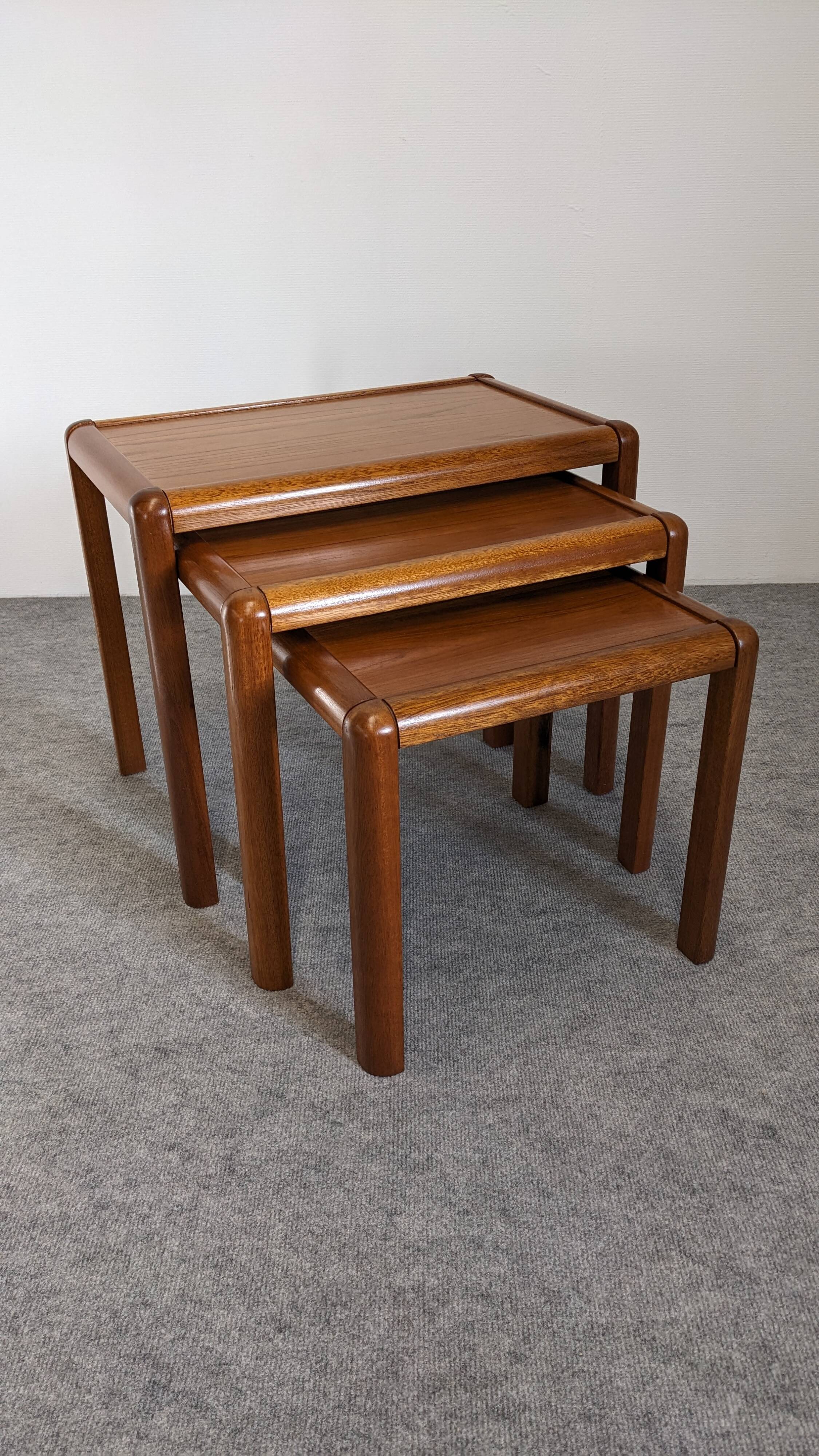 Nesting tables in Scandinavian style, made of teak, circa 1980