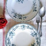 Assiettes creuses anciennes dépareillées en faïence terre de fer