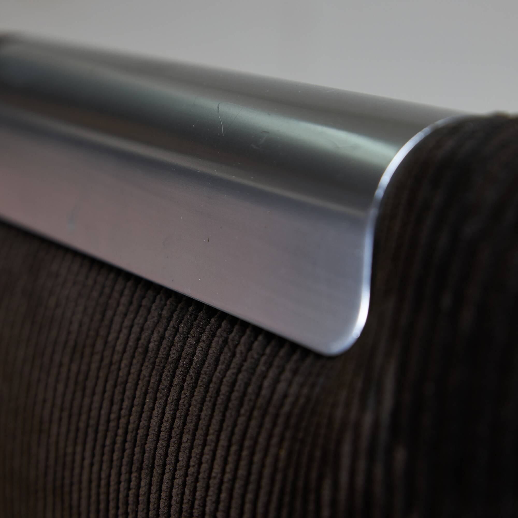 Italian Corduroy Chairs with Chrome Details by Luigi Saccardo, 1970s