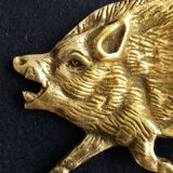 Vintage brass pocket in the shape of a wild boar