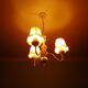 Lasuffed white metal suspension - 3 pink lampshades