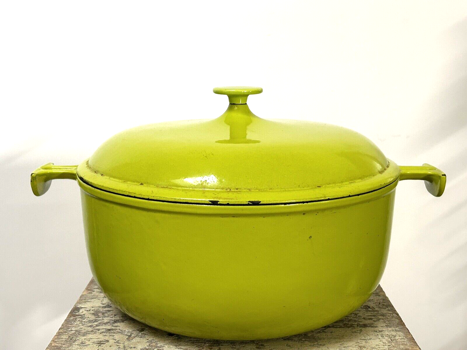 LE CREUSET Enzo Mari La Mama CAST IRON PAN SKILLET FRANCE WHITE KITCHEN