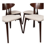 Ensemble de 4 chaises de salle à manger blanc cassé design scandinave
