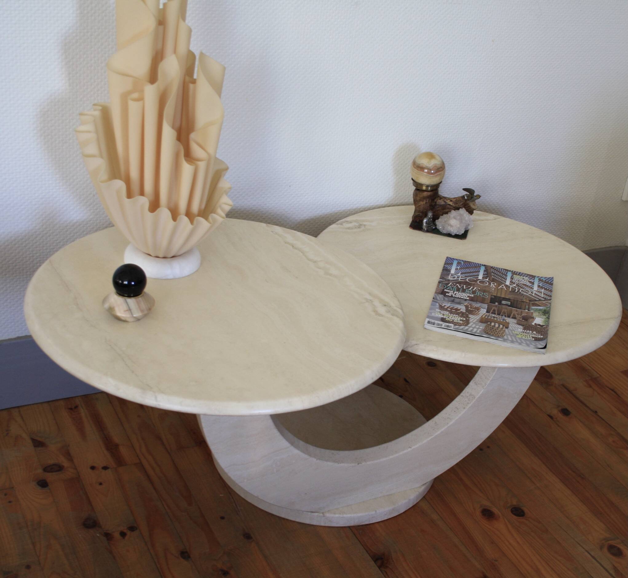 Travertine/marble coffee table