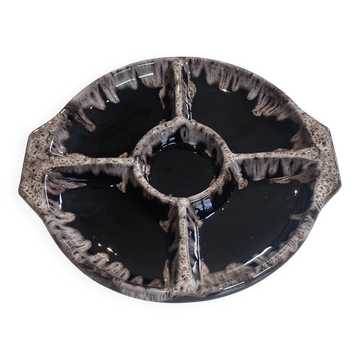 Grand plat compartimenté, céramique, M.Giuge, Vallauris