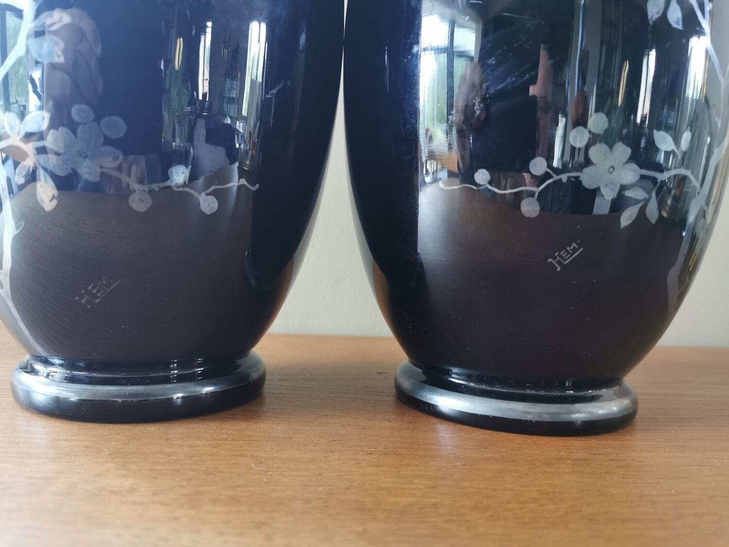 Pair of art deco vases signed Hem Michel Herman
