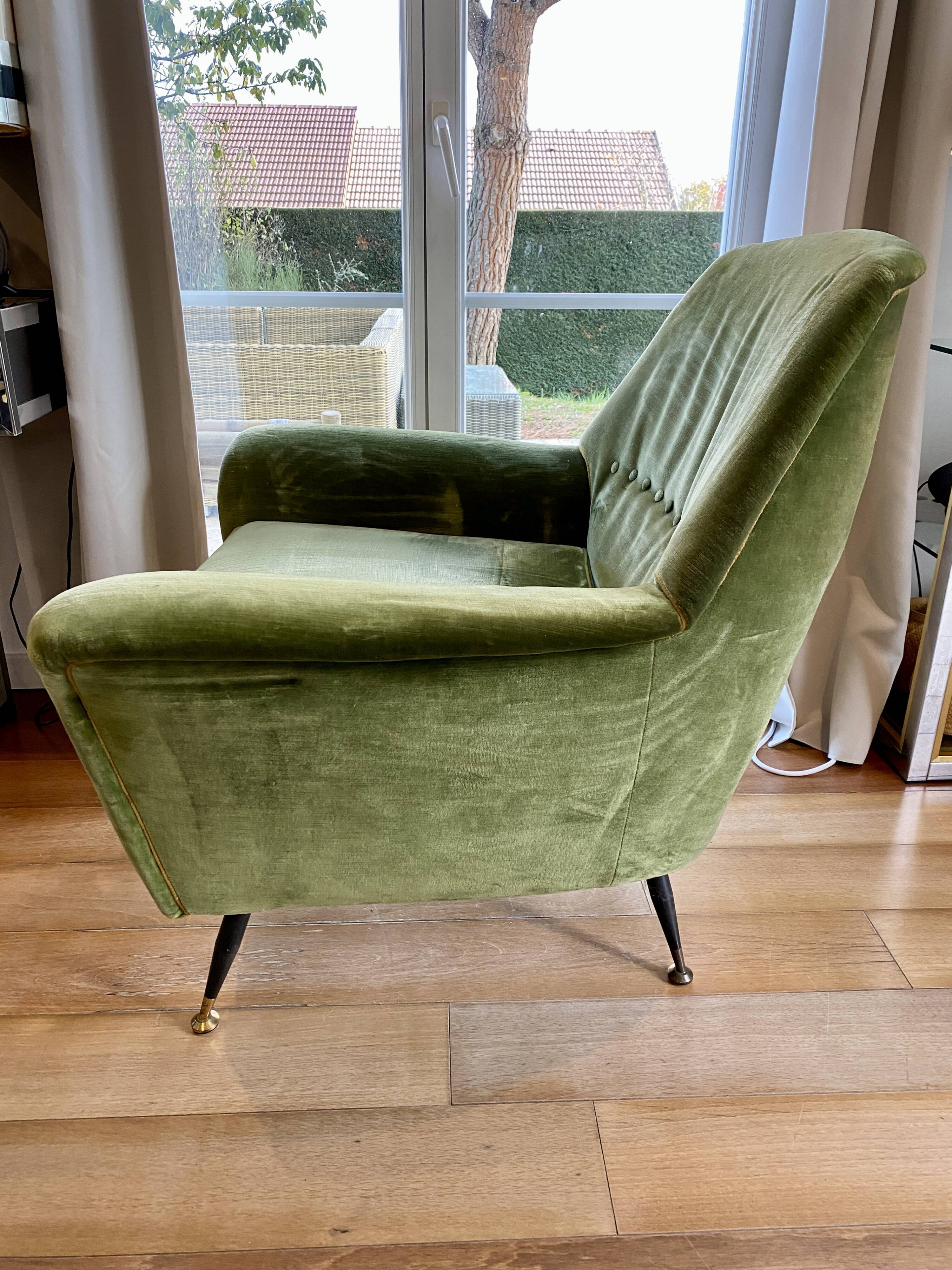 Suite de 2 fauteuils de style Gio Ponti - Suite de 2 fauteuils de style Gio Ponti