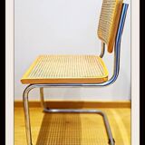 Set of 2 chairs by designer Marcel Breuer - Chromed steel - Wood (beech) - Canework