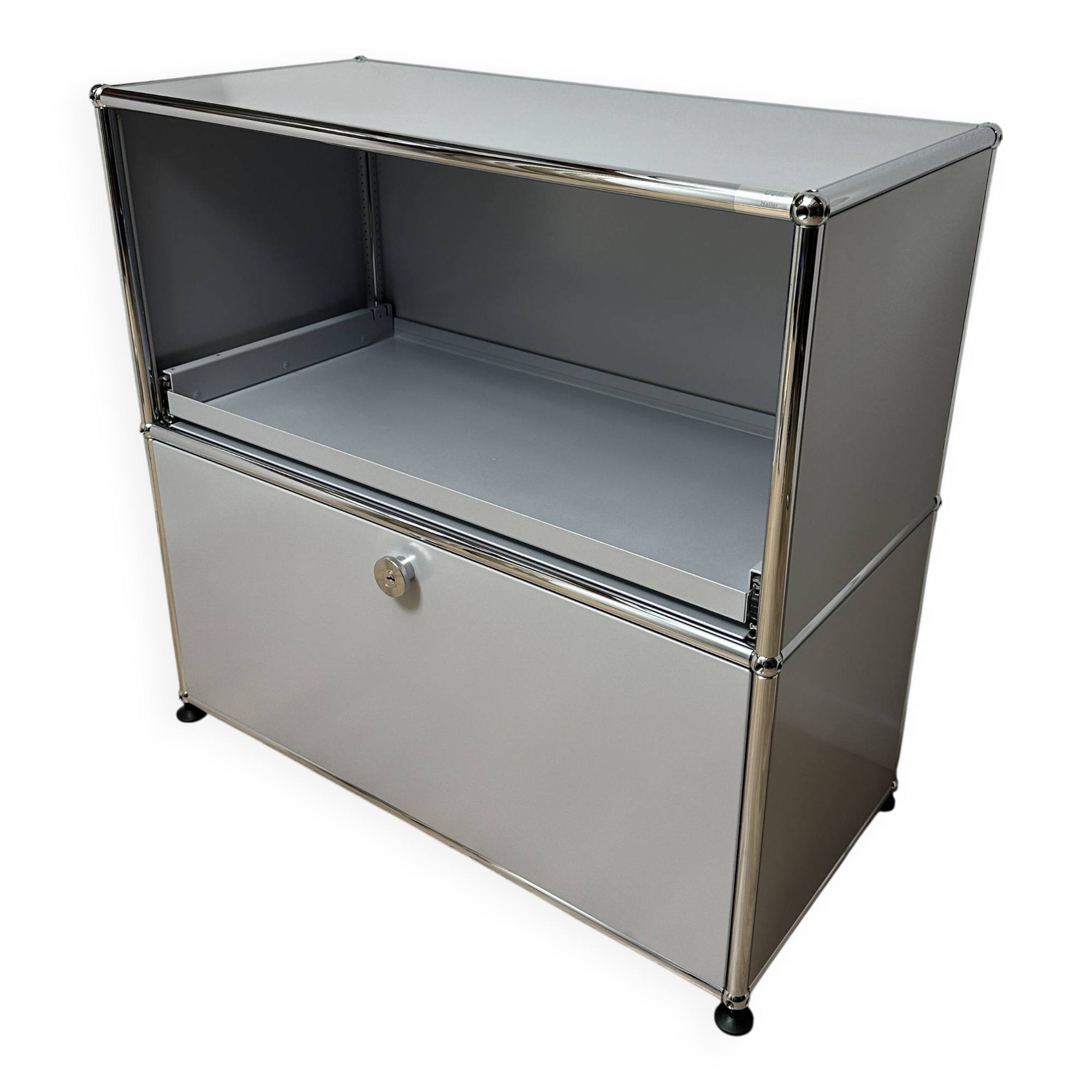USM Haller chest of drawers in matt silver