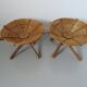 70s bamboo rattan basket