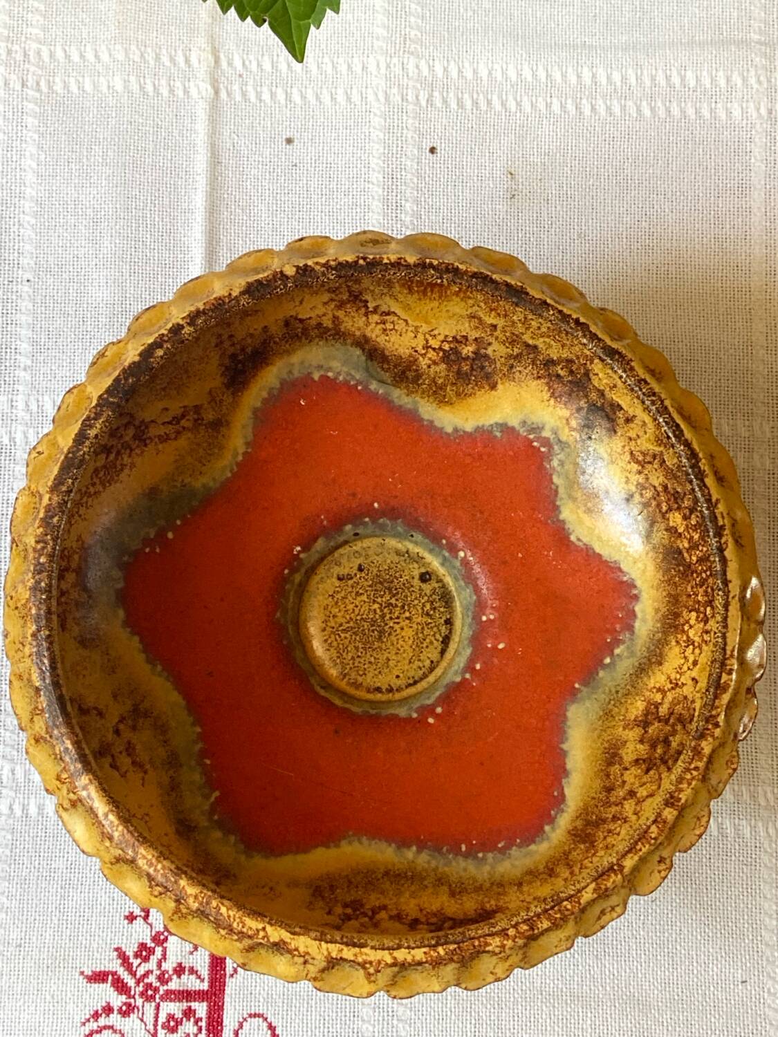 Vintage German earthenware fruit bowl – 1970s