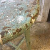 Patinated metal industrial stool