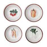 Lot of 4 ceramic plates Vegetables from the vegetable garden