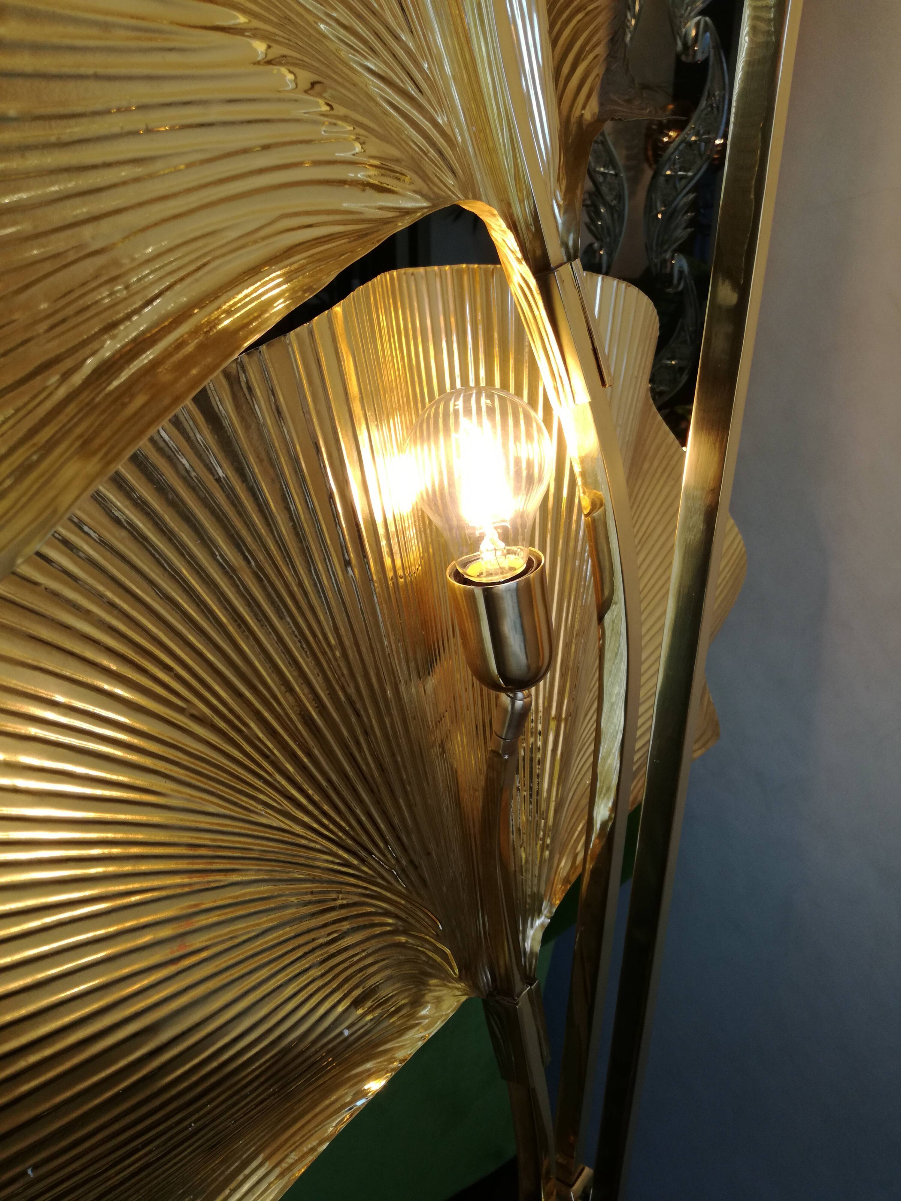 Gingko Floor Lamp by Tommaso Barbi 1950