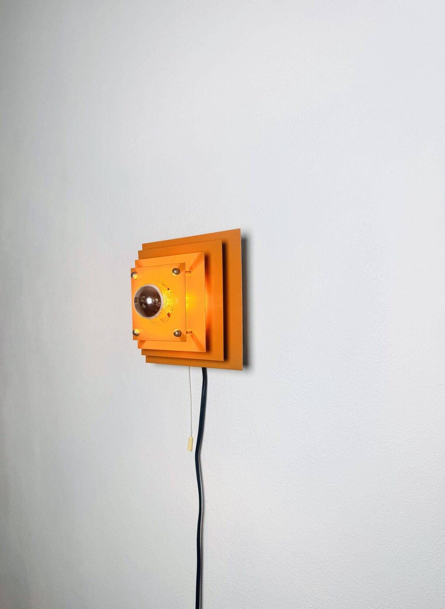 Pyramid Layered Wall Lamp In Orange By Hustadt Leuchten, Germany 1960S