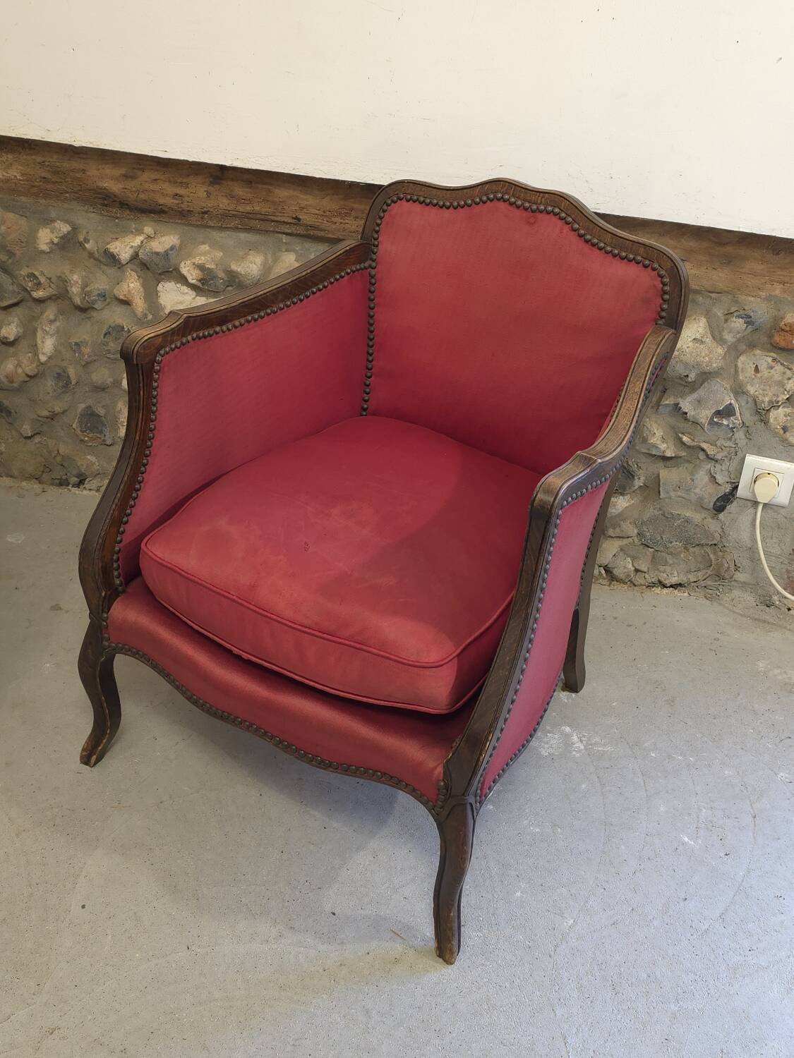Pair of Louis XV style bergere chairs