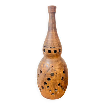 Lampe terre cuite ajourée, circa 1970
