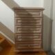 Small chest of drawers / tallboy in patinated solid wood – 5 drawers