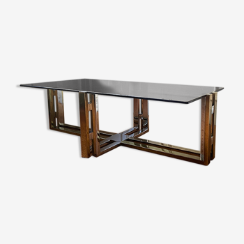 Chromium and brass coffee table, Italy, 1970