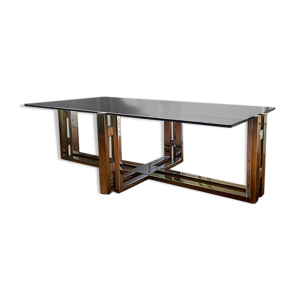 Table basse chrome et
