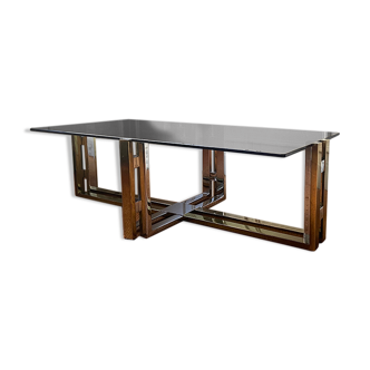 Chromium and brass coffee table, Italy, 1970