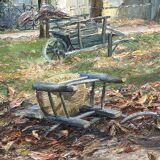 Paul Schaan (1857-1924): The Medici Fountain in the Luxembourg Gardens. Oil on canvas