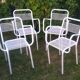 Set of 4 stackable perforated garden armchairs